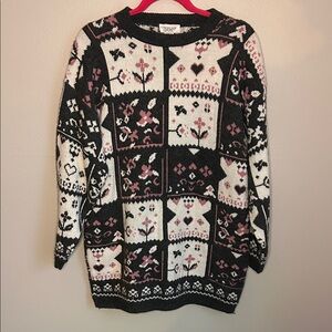 Carriage Court Grey/Pink/White Sweater